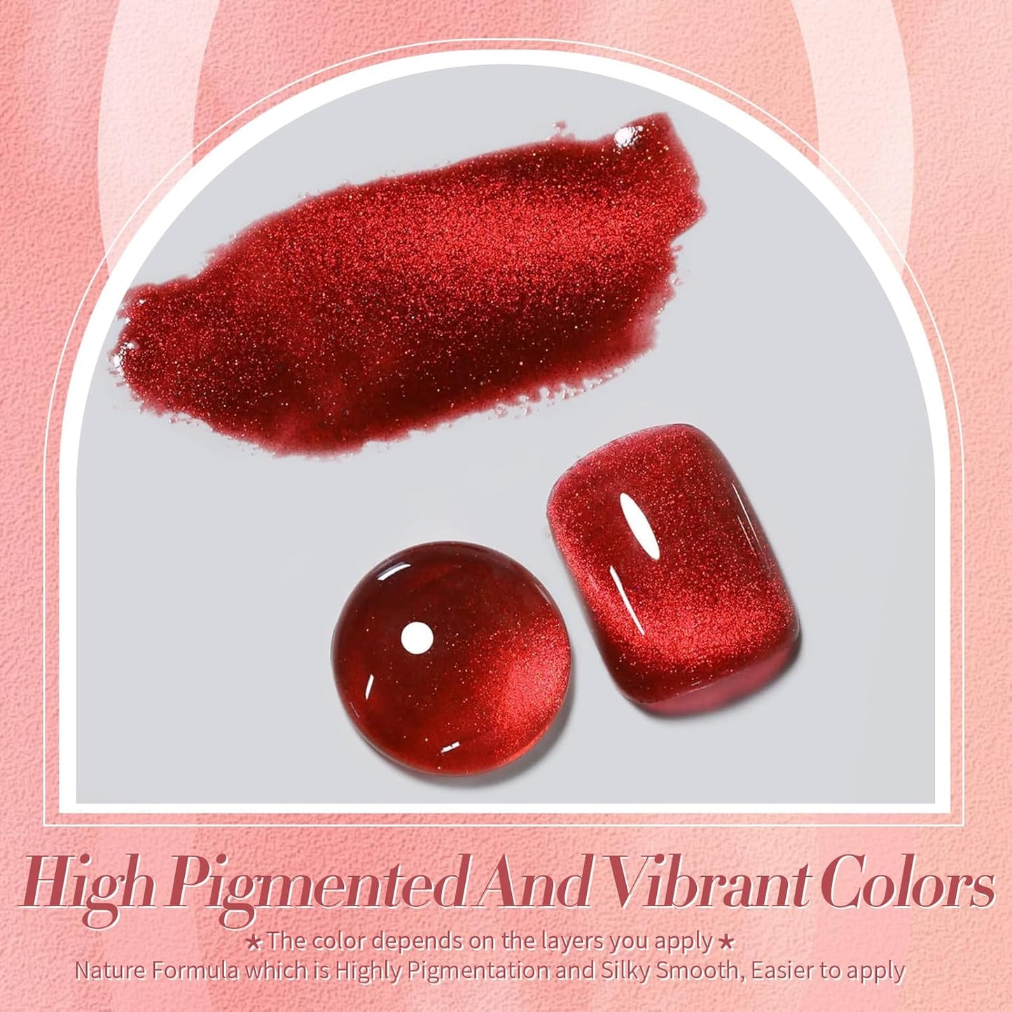 Born Pretty Cat Magnetic Eye Gel Nail Polish Ruby Red Holographic Glitter Shiny Sparkle Crystal Gel Nail Polish Magnetic Nail Polish Salon DIY at Home 15mL-Velvo Beauty