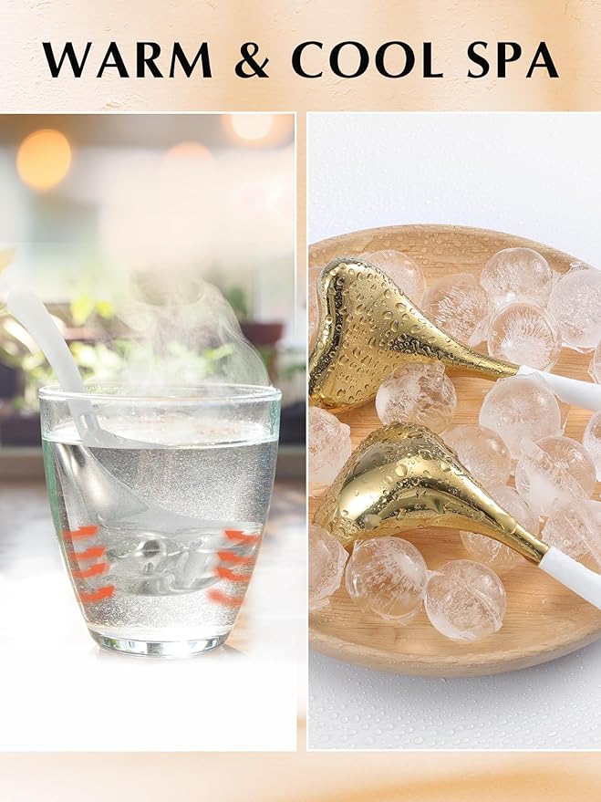 2-in-1 Gua Sha Cryo Sticks, Facial Skin Care Tools for Women Facial Massager, Unbreakable Stainless Steel Esthetician Supplies, Cooling Ice Globes Roller with Carry Case-Velvo Beauty