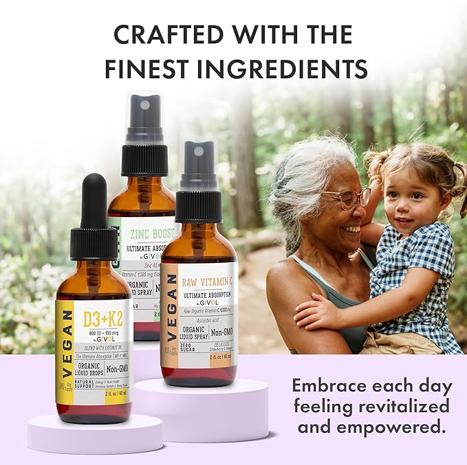 Immunity Support Pack - Raw Vitamin C, D3 & K2 Liquid, Zinc Picolinate - Premium Heart Health Vitamins w/Essential Minerals, Antioxidant Properties, & Cardiovascular Benefits - 180 Days Supply-Velvo Beauty