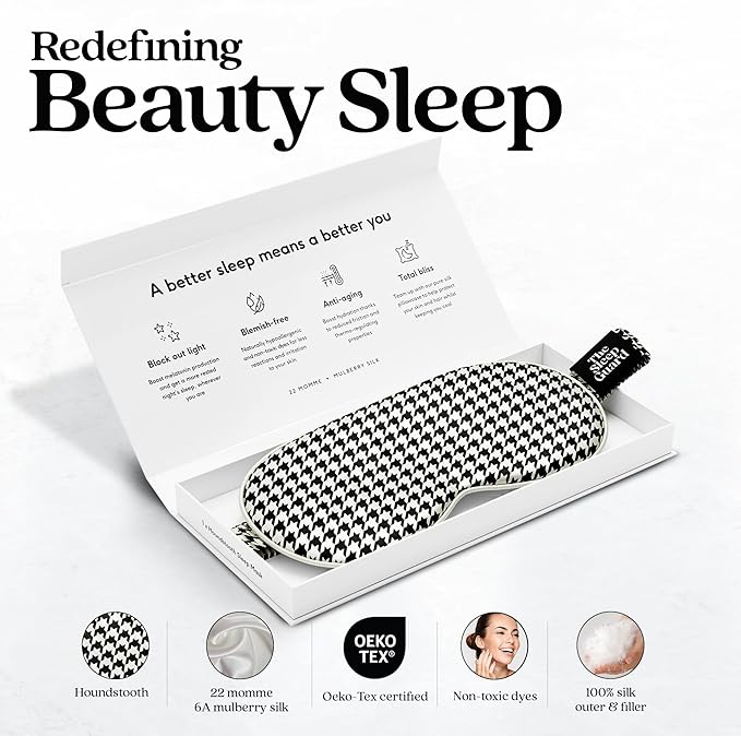 Pure Silk Sleep Mask [100% 6A Mulberry Silk, 22 Momme] Light Blocking Travel Essentials. Eye Masks for Sleeping. Black Oeko-Tex Blindfold. Eye Covers for Men & Women-Velvo Beauty