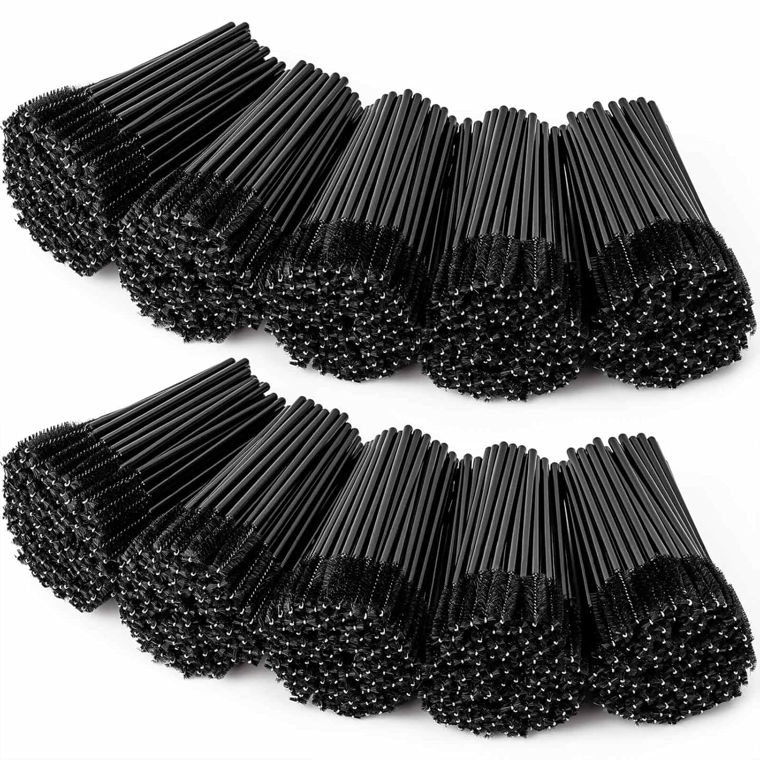 1000 Disposable Mascara Wands Eyelash Brushes Spoolies for Eyebrow Eye Lash Extension Black-Velvo Beauty