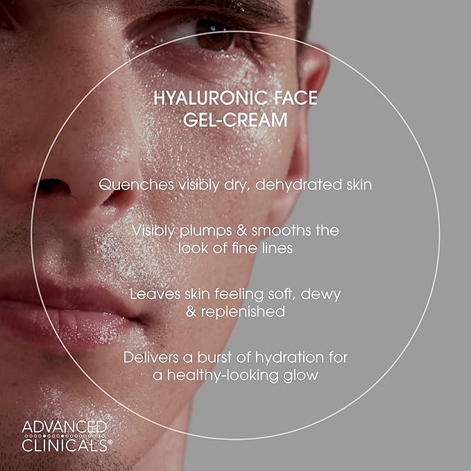 Advanced Clinicals Hyaluronic Acid Face Moisturizer Gel Cream + Hyaluronic Acid Body Cream 2pc Hydrating Skincare Set For Women & Men To Reduce Appearance Of Dry Skin, Wrinkles, & Fine Lines, 2pc Set-Velvo Beauty