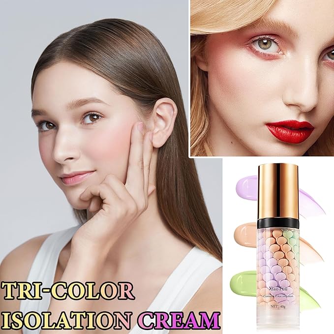 2Pcs Color Correcting Facial Serum,Isolation Cream,Pore Primer,Invisible Pore,Skin Tone Correcting,Moisturizing Concealer Foundation Face Makeup Brightening Primer Base-Velvo Beauty