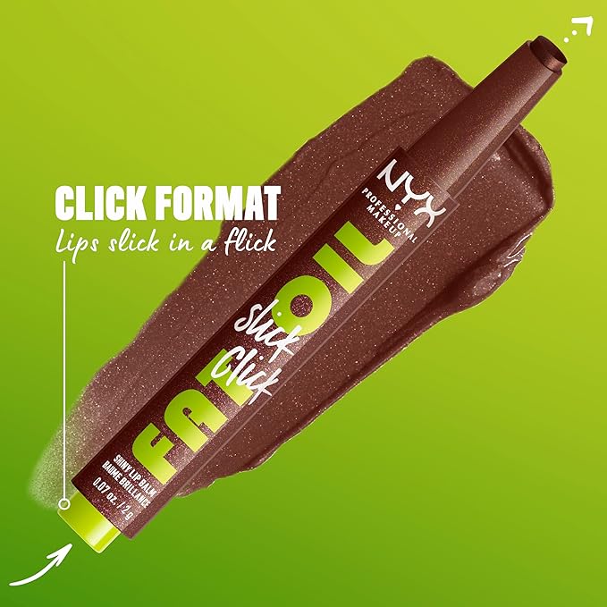 NYX PROFESSIONAL MAKEUP Fat Oil Slick Click, Lightweight, Buildable, Pigmented Vegan Lip Balm - Trending Topic-Velvo Beauty