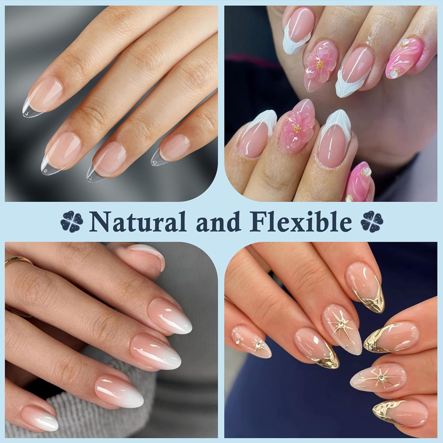 Short Almond Nail Tips: 504pcs Soft Gel Nail Tips Pre Etched Short Fake Nails, Half Matte Full Cover Clear Press on Nails for Nail Extension DIY Home, 12 Sizes Acrylic Gelly Tips-Velvo Beauty