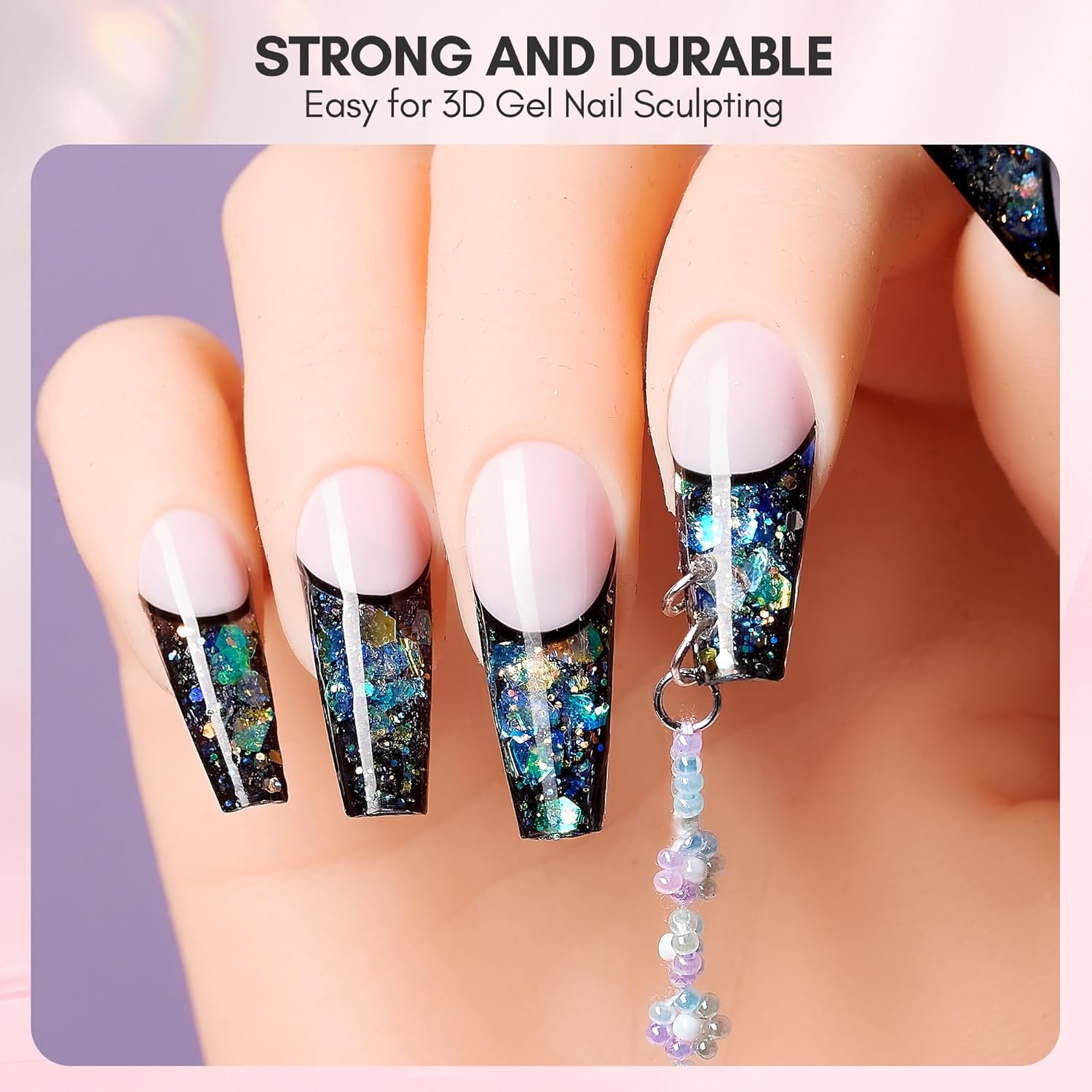 Makartt 3D Nail Gel Art for Nails Starter Kit: 4 Colors 3D Sculpting DIY Manicure Solid Gel Builder Clear and Shimmers for Extension, Molding Hard Gels with Silicone Flower Molds Sculpture Brush-Velvo Beauty