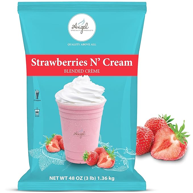 Strawberry Blended Crème Mix (Strawberries N' Cream) by Angel Specialty Products [3 LB]-Velvo Beauty