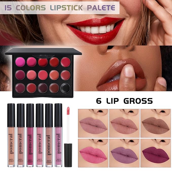 All In On Makeup Kit Makeup Set For Teens, Women, Girl and Beginners Includes Eyeshadow Concealer Palette Lip Gloss Set Lipstick Eye Pencil Makeup Brushes-Velvo Beauty