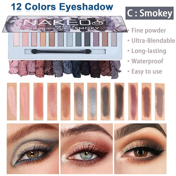 All in One Makeup Kit for Women Full Kit, 12 Colors Eyeshadow, Foundation & Primer, Lipsticks, Eyeliner, Mascara, Contour Stick, Brow Soap, Makeup Brush & Sponge, Make Up Gift Set for Women, Teens-Velvo Beauty