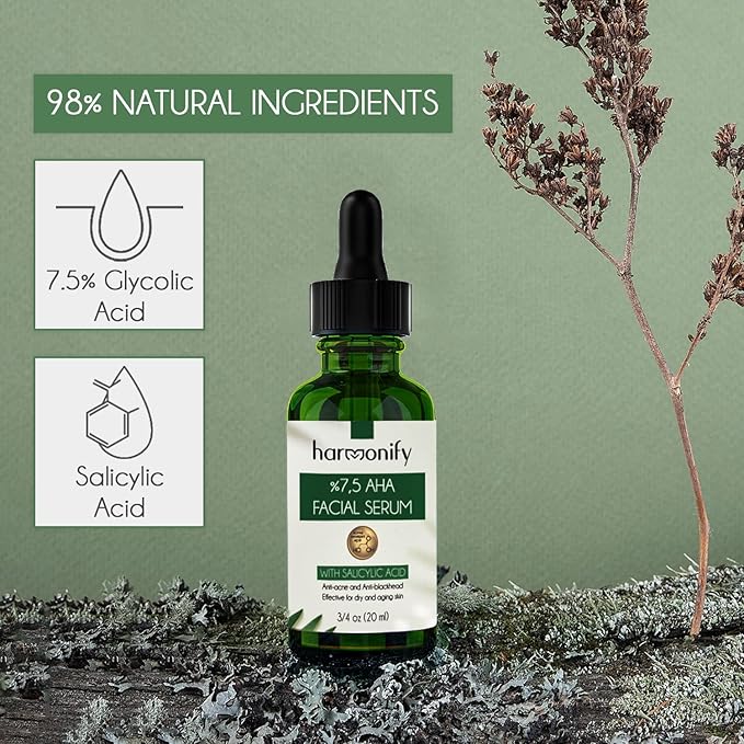 Pure Vitamin C Facial Serum with Salicylic Acid and Glycolic Acid, Anti-Wrinkle, Anti-Acne and Anti-Blackhead, Dark Spot Correcting, 7,5% AHA, Sebum Balance, ¾ oz-Velvo Beauty
