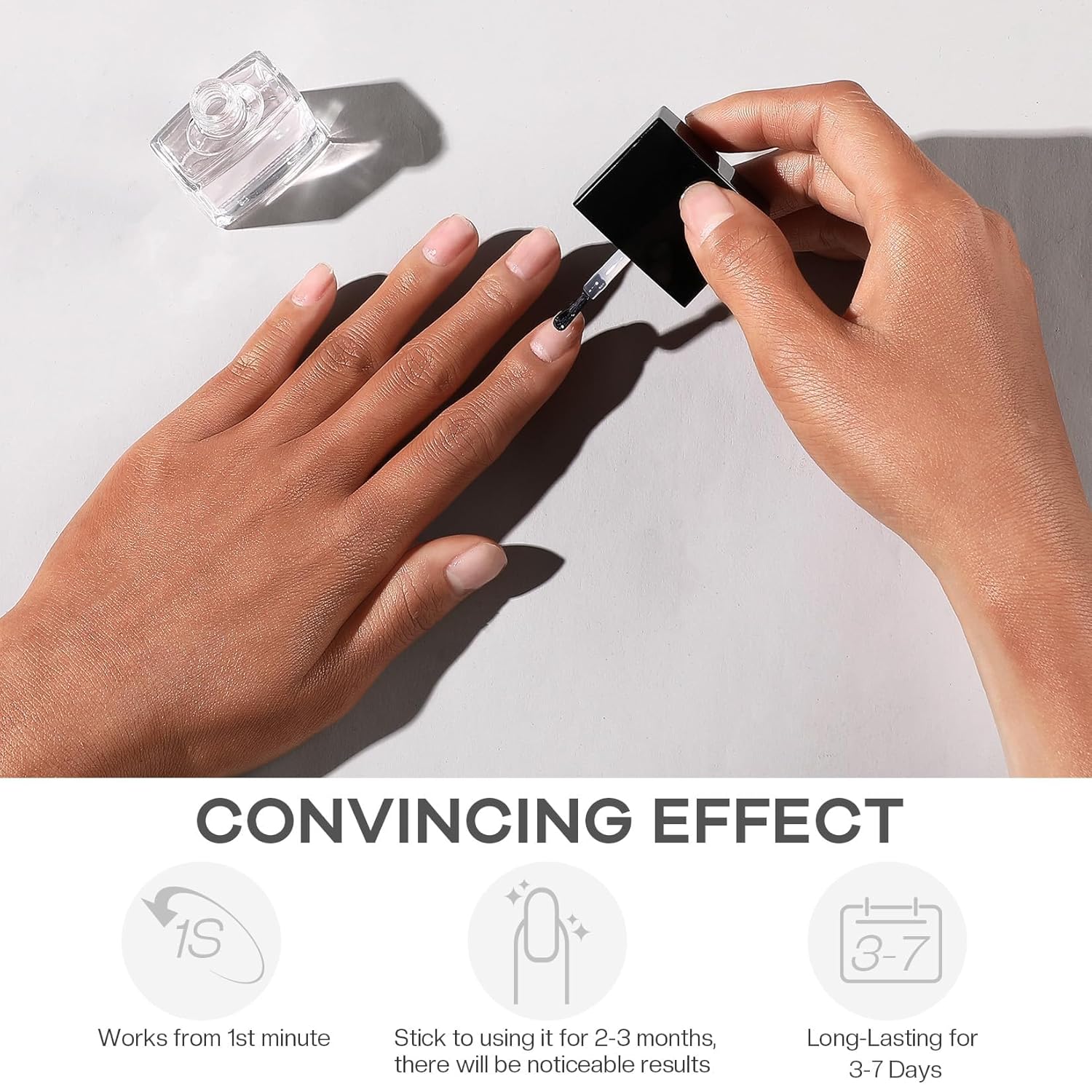 Base Top Coat Nail Polish: 3 in 1 Clear Quick Dry Nail Polish Nail Strengthener and Growth Hardener for Nail Treatment Repair Damaged Nail Care 0.5 fl oz-Velvo Beauty