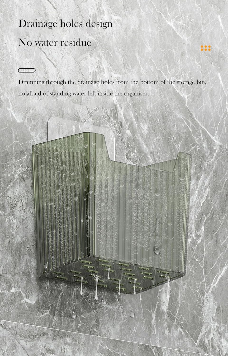 Set Of 2 Storage Organizer Bins Wall Mounted Shower Caddy, Bathroom shelves Stackable Clear Plastic Toothbrush Holder Adhesive Hanging Bin for Bathroom, Kitchen, Cabinet, Shower BPA Free Small (Green)-Velvo Beauty