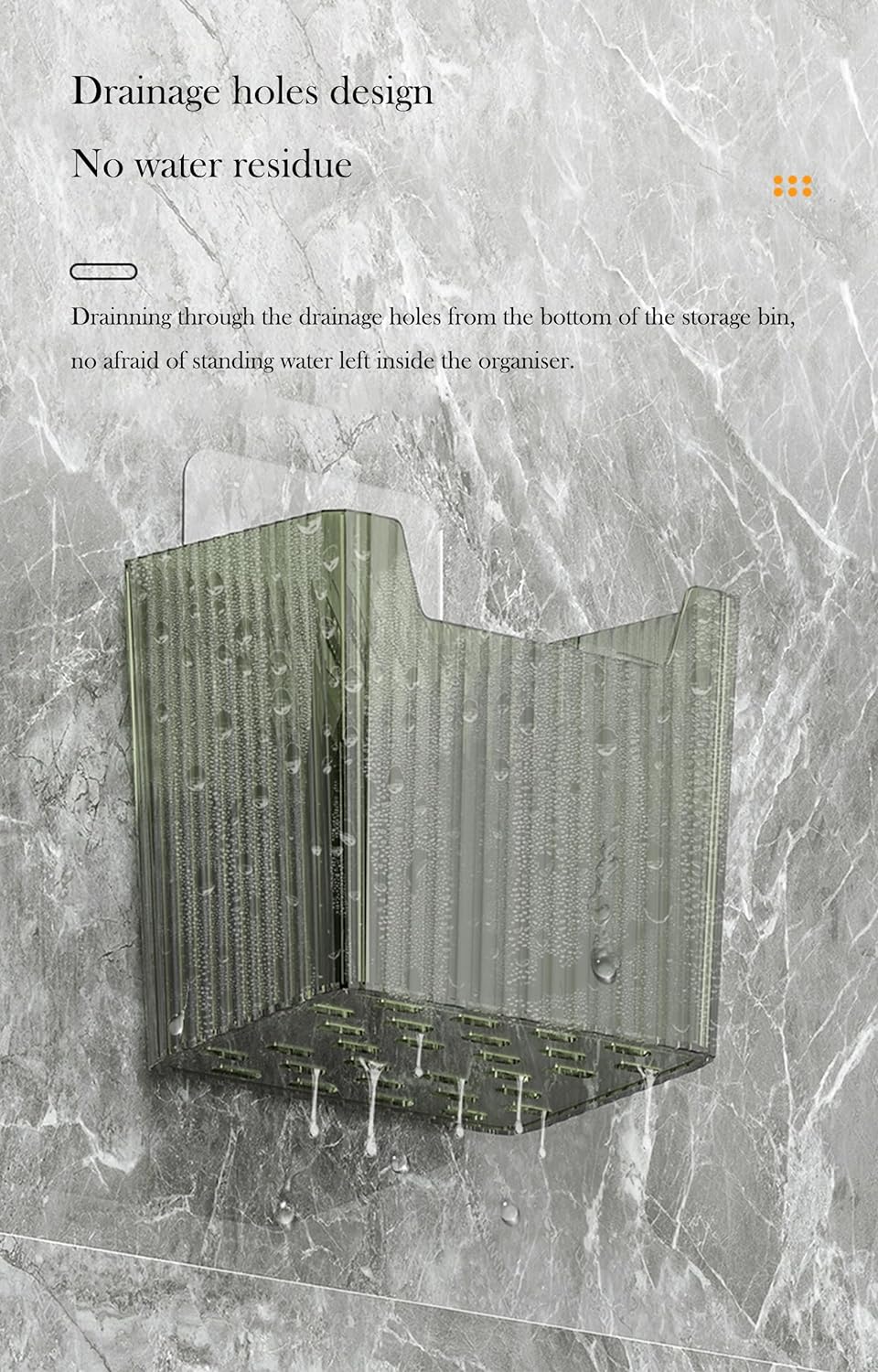 Set Of 2 Storage Organizer Bins Wall Mounted Shower Caddy, Bathroom shelves Stackable Clear Plastic Toothbrush Holder Adhesive Hanging Bin for Bathroom, Kitchen, Cabinet, Shower BPA Free Small (Clear)-Velvo Beauty