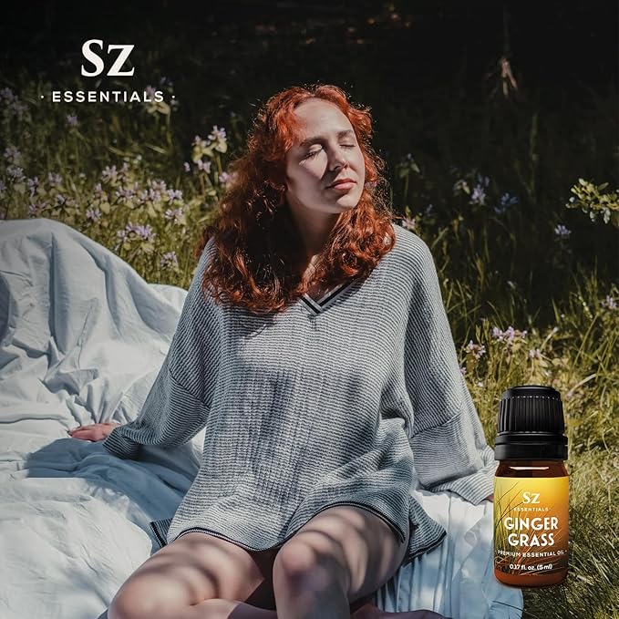 – Ginger Grass Essential Oil – 100% Pure & Undiluted (Cymbopogon martinii VAR. Sofia)– Fresh Citrusy Earthy Aroma – Aromatherapy, Perfumery, Skin Care – Therapeutic Grade - 1/6 oz. 5 mL-Velvo Beauty