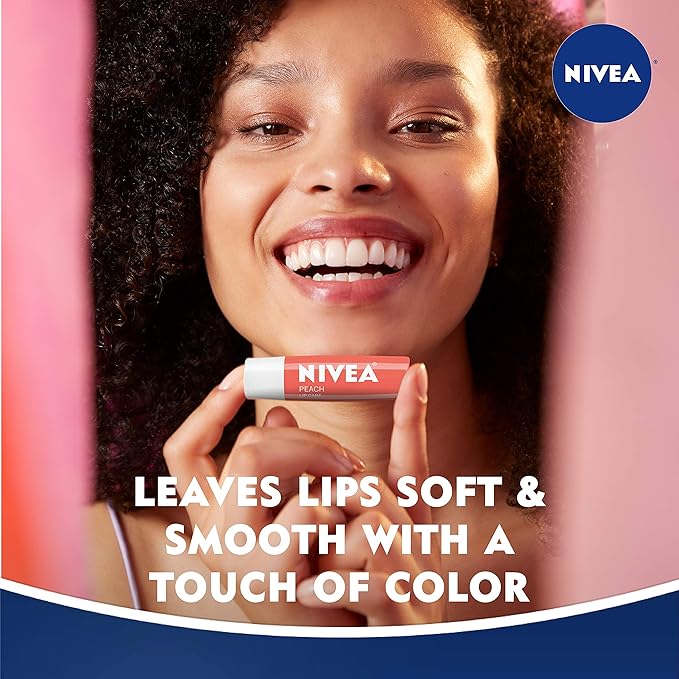 NIVEA Peach Lip Care - Tinted Lip Balm for Beautiful, Soft Lips - Pack of 4-Velvo Beauty