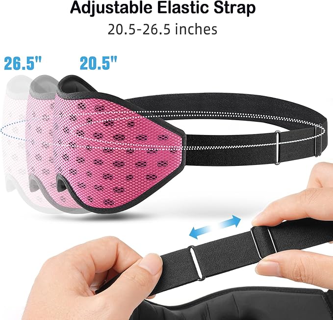 LitBear Breathable Sleep Mask, 3D Eye Mak Sleep for Side Sleepers Women Men, Light Blocking Sleeping Mask with Adjustable Strap, Soft Lightweight Eye Cover for Travel, Night Work, Nap, Office - Pink-Velvo Beauty