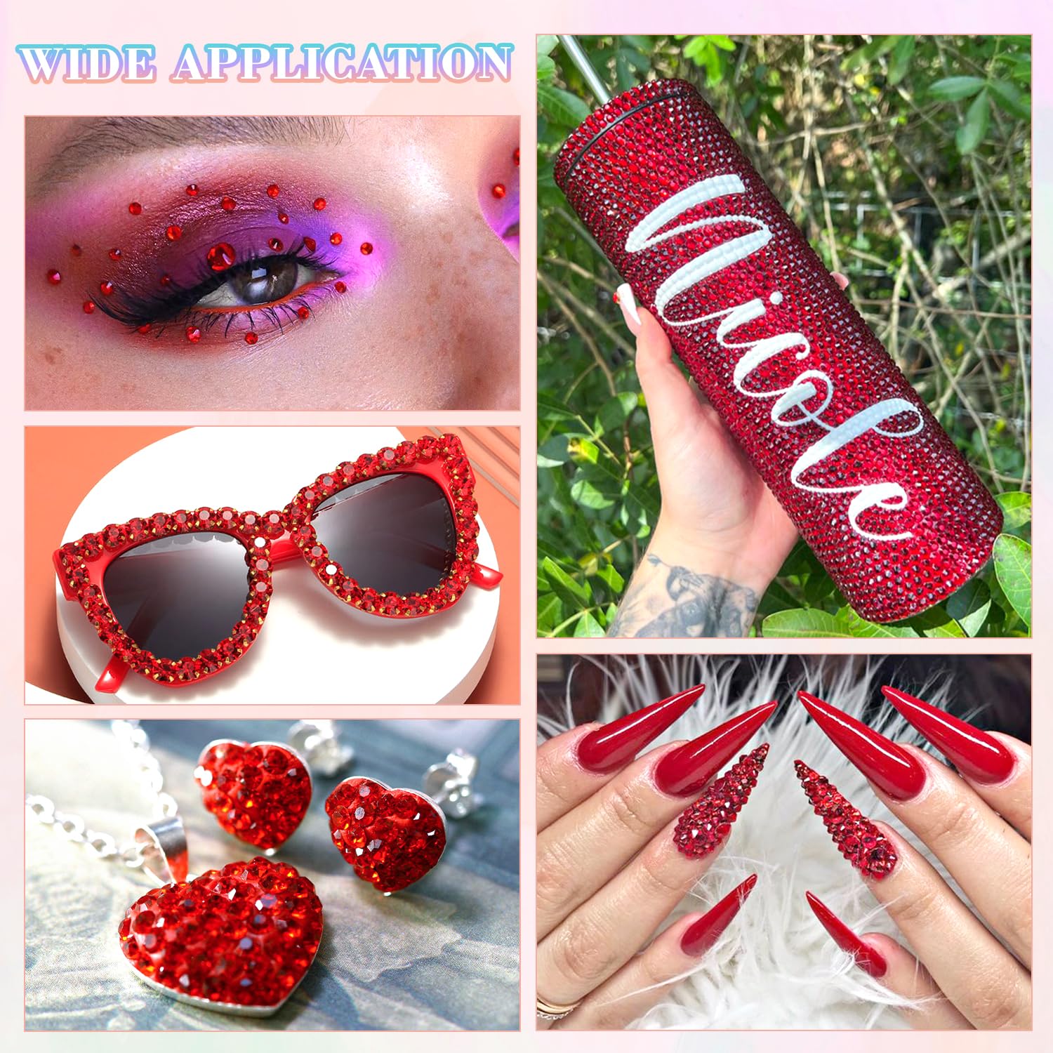 30000Pcs Resin Red Rhinestones for Bedazzling Crafting with b7000 Jewelry Glue, Bulk Flatback Gems Bedazzler Kit for Crafts Clothes Shoes Fabric Nail Diamond Art, Assorted Size 2/3/4/5/6mm-Velvo Beauty