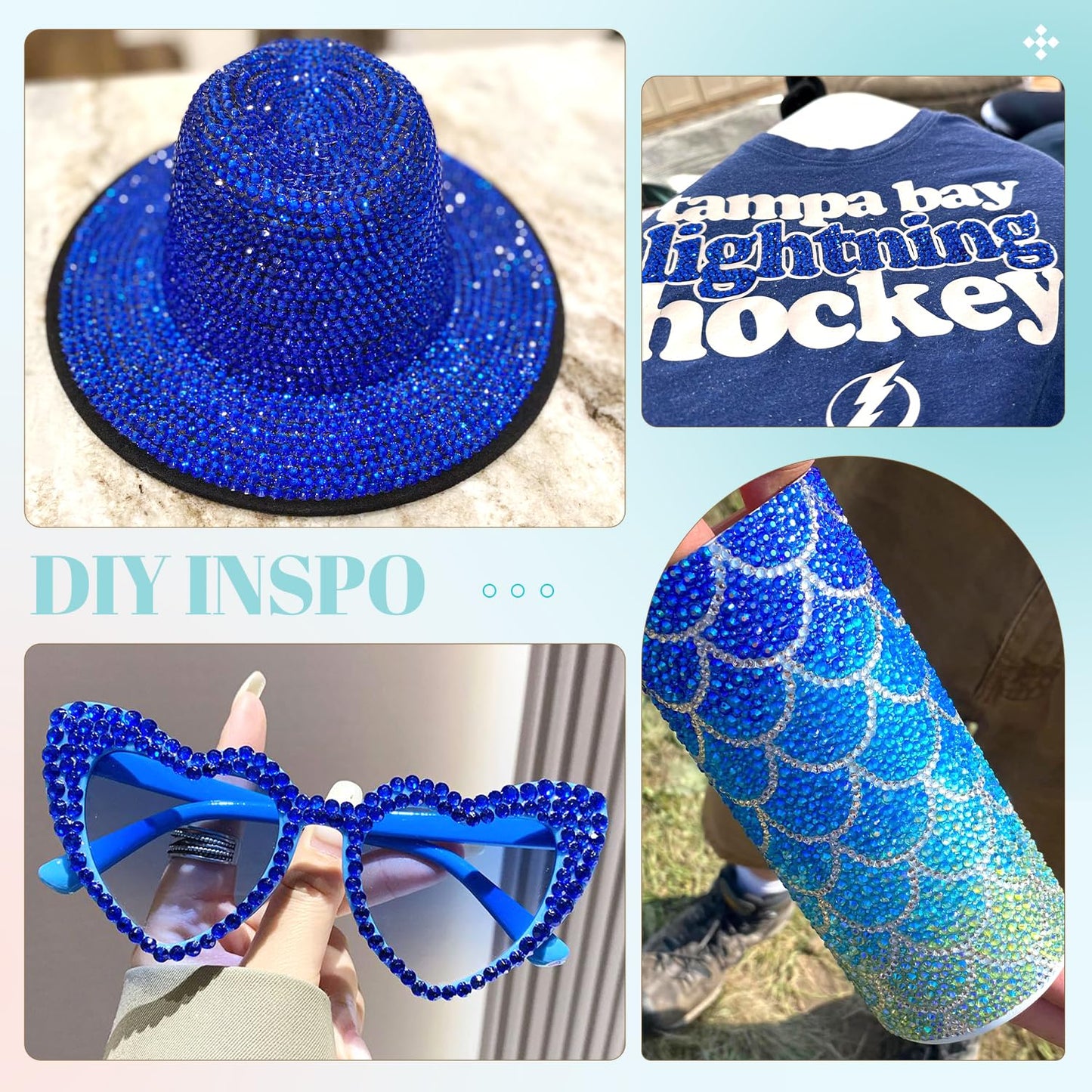 6100Pcs Royal Blue Rhinestones for Crafting with 2Pcs 10ml B7000 Jewelry Glue, 1 Box Flatback Crystals Diamond for Bedazzling Crafts DIY Nail Art Resin Gems for Clothing Shoes-Velvo Beauty