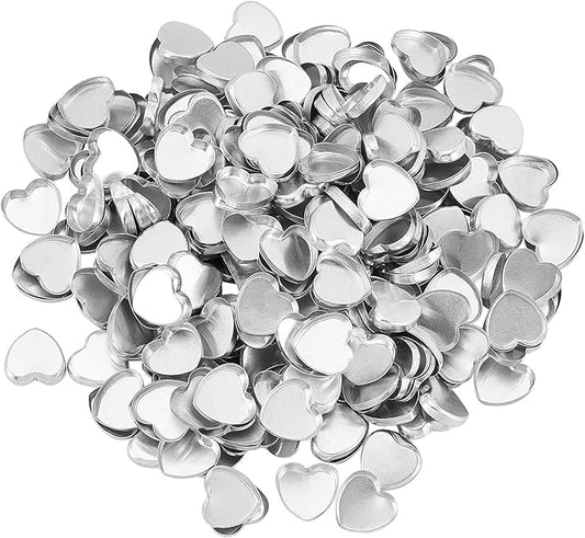 CHGCRAFT 300Pcs Empty Heart Metal Pans Size 19.5mm for Eyeshadow Palette Makeup Palette Sliver-Velvo Beauty
