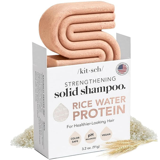 Kitsch Rice Water Shampoo Bar – Dry Hair Shampoo & Soap Bar for Hair Care & Hair Growth – Women and Mens Shampoo – Strengthens Damaged Hair – Vegan, Paraben, Silicone & Sulfate-Free – 3.2 oz-Velvo Beauty