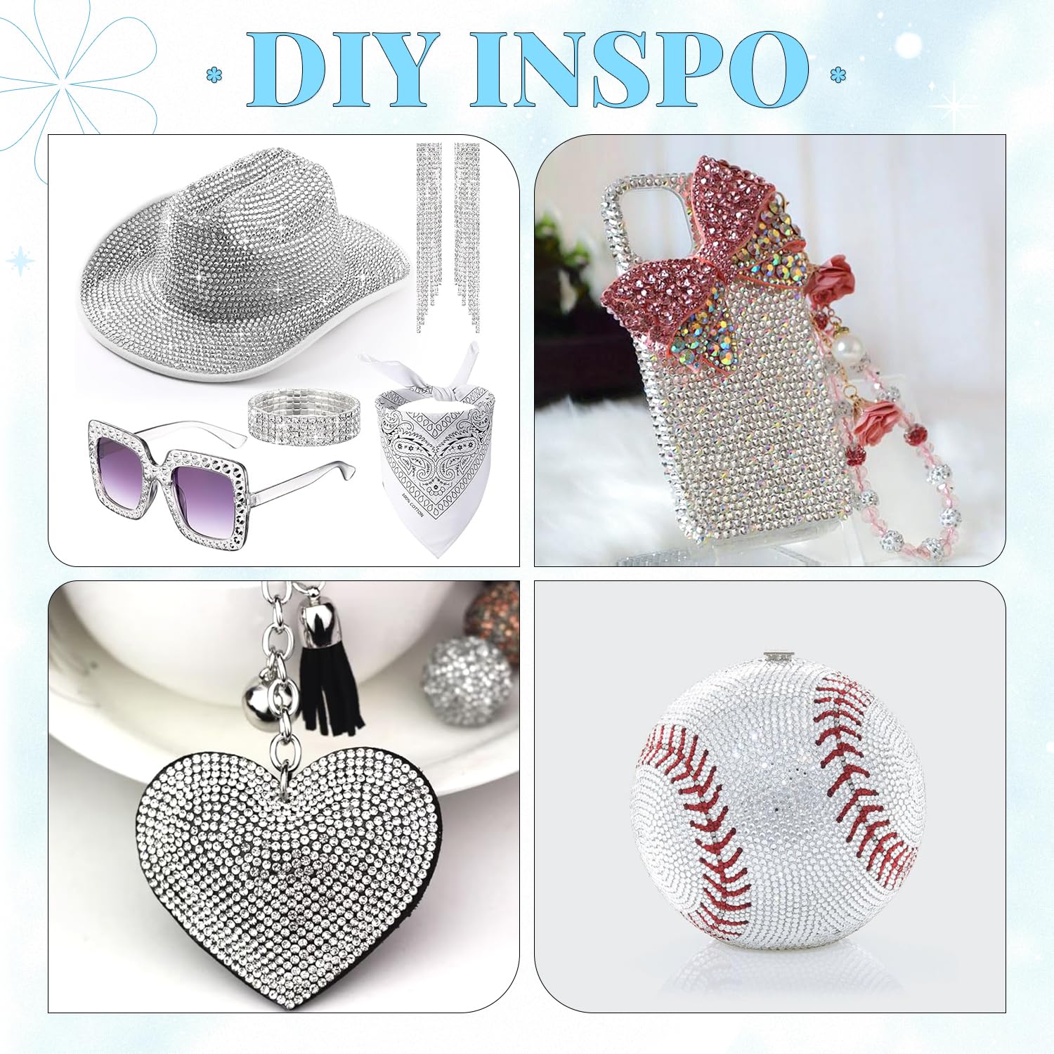 6000Pcs Resin Rhinestones for Bedazzling with 3Pcs B7000 Jewelry Glue, 1 Box Clear Flatback Rhinestones for Crafting Crafts DIY, Crystals Gems for Clothing Shoes Tumblers Nail Art Makeup-Velvo Beauty