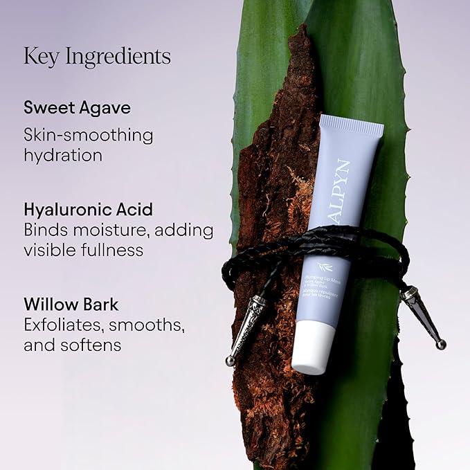 ALPYN Willow & Sweet Agave Plumping Lip Mask with Hyaluronic Acid, 0.5 oz-Velvo Beauty