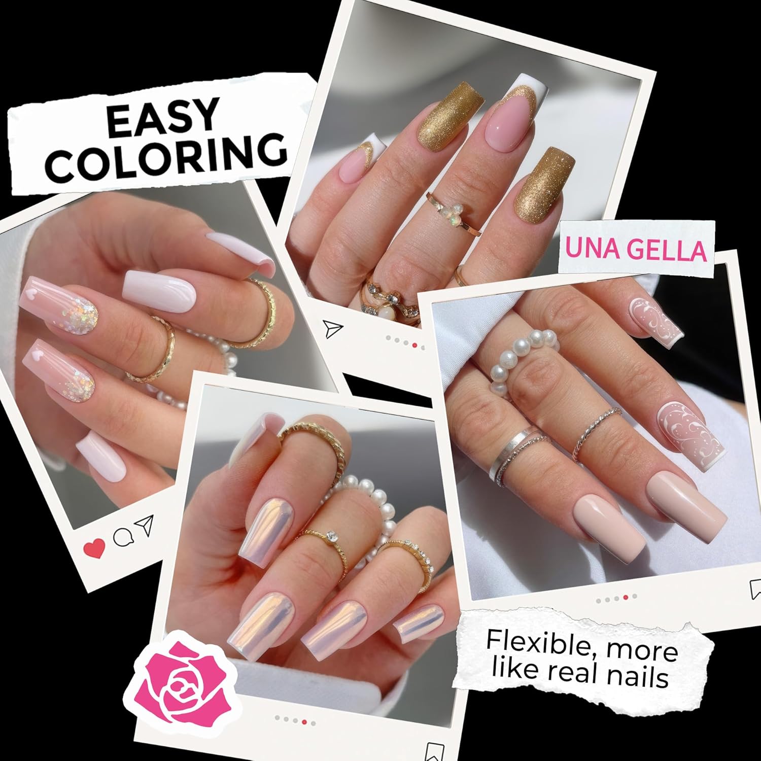 UNA GELLA Medium Square Nail Tips: 216pcs Square Press on Nails Pre-shape Clear Nails Tips for Full Cover Acrylic French False Nails For Nail Extension, Home DIY Nail Salon 12 Sizes False Tips-Velvo Beauty