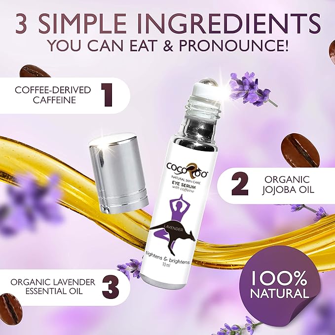 Caffeinated Eye Serum, Nutrient-Dense, 100% Pure, Natural & Vegan (Lavender)-Velvo Beauty