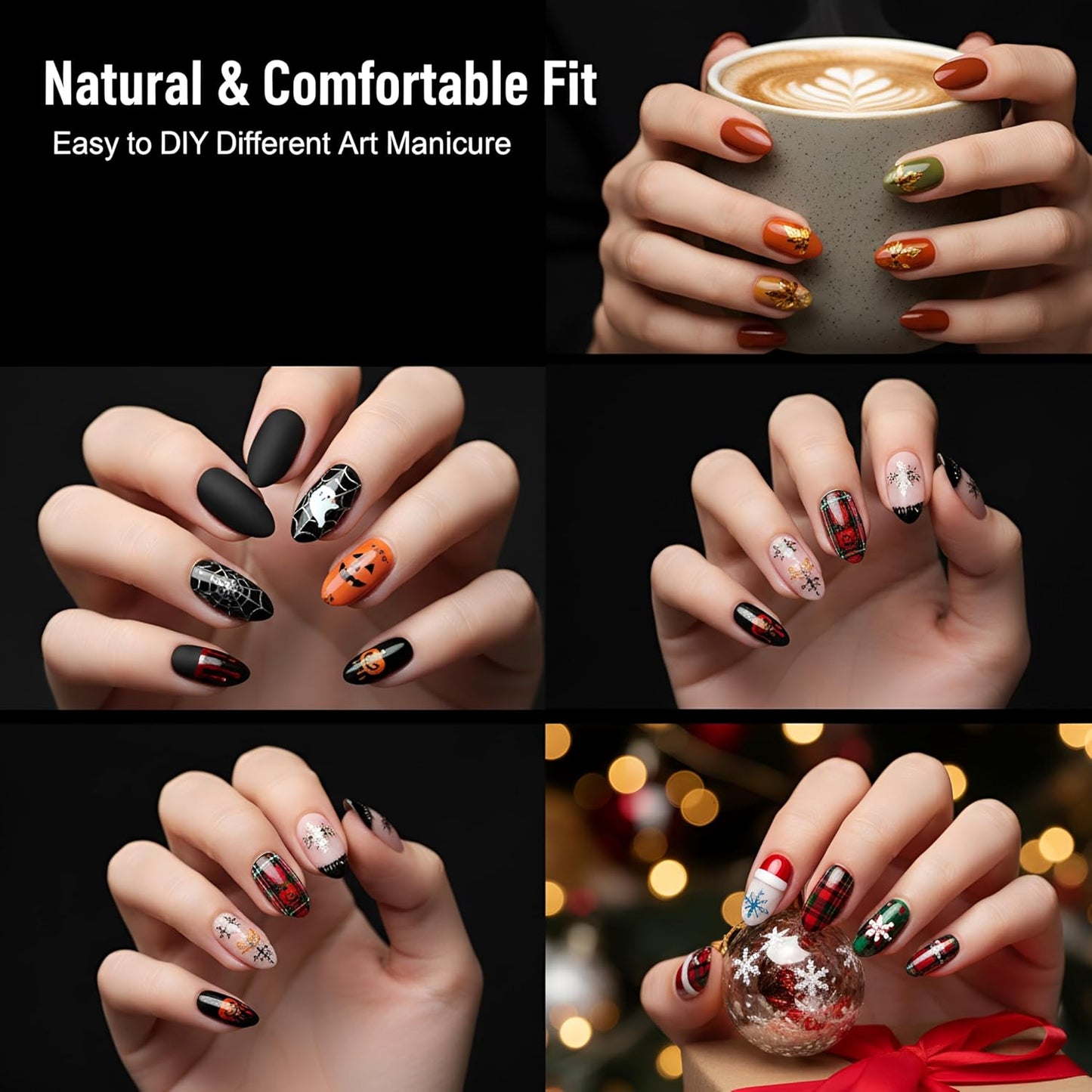 TOMICCA Short Almond Nail Tips, 15 Sizes 240Pcs Acrylic Nail Kit with Almond Nail Tips - Clear Press-On Nails for Extension, DIY Manicure Set, Gel & Acrylic Nail Tips Natural Fake Nails-Velvo Beauty