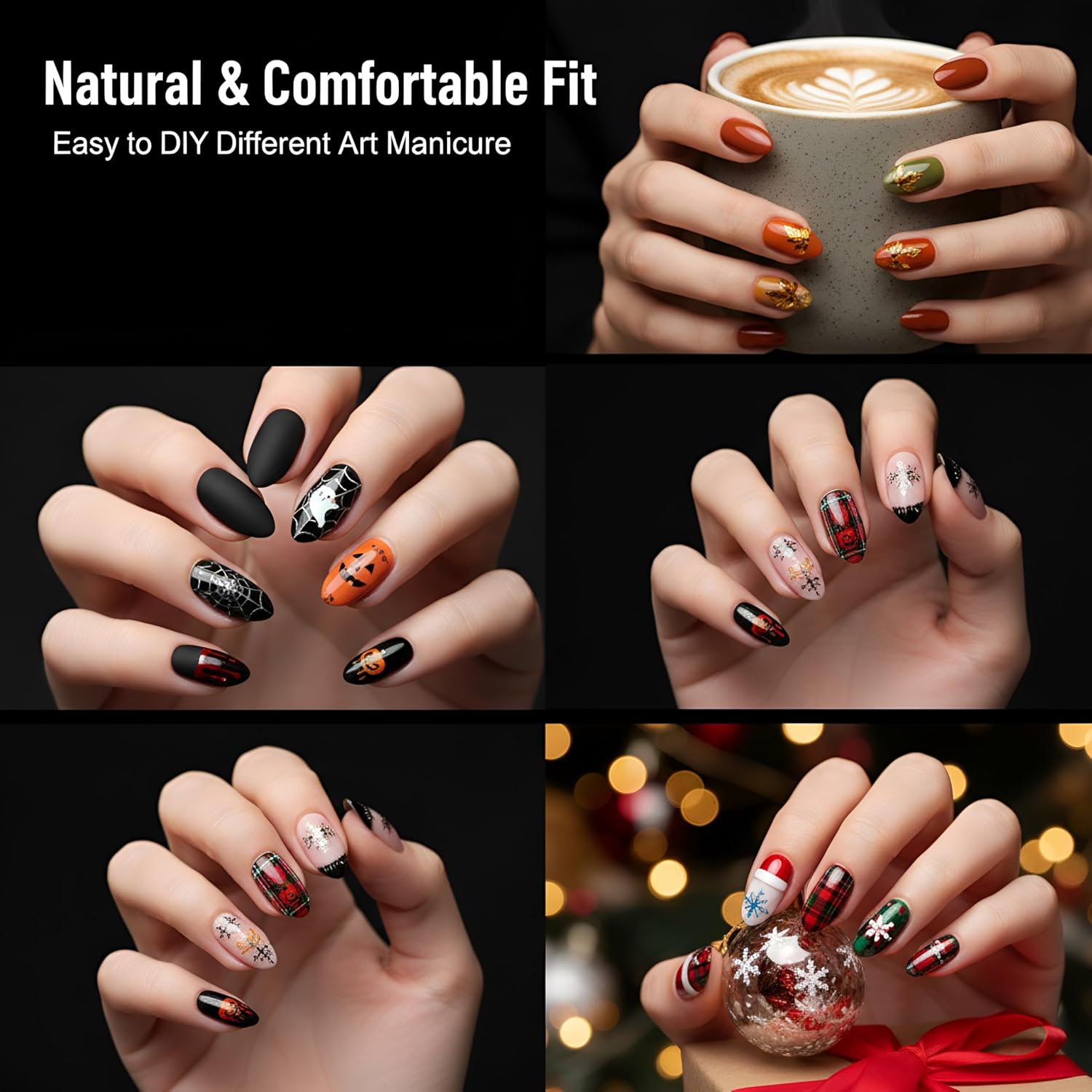 TOMICCA Short Almond Nail Tips, 15 Sizes 240Pcs Acrylic Nail Kit with Almond Nail Tips - Clear Press-On Nails for Extension, DIY Manicure Set, Gel & Acrylic Nail Tips Natural Fake Nails-Velvo Beauty