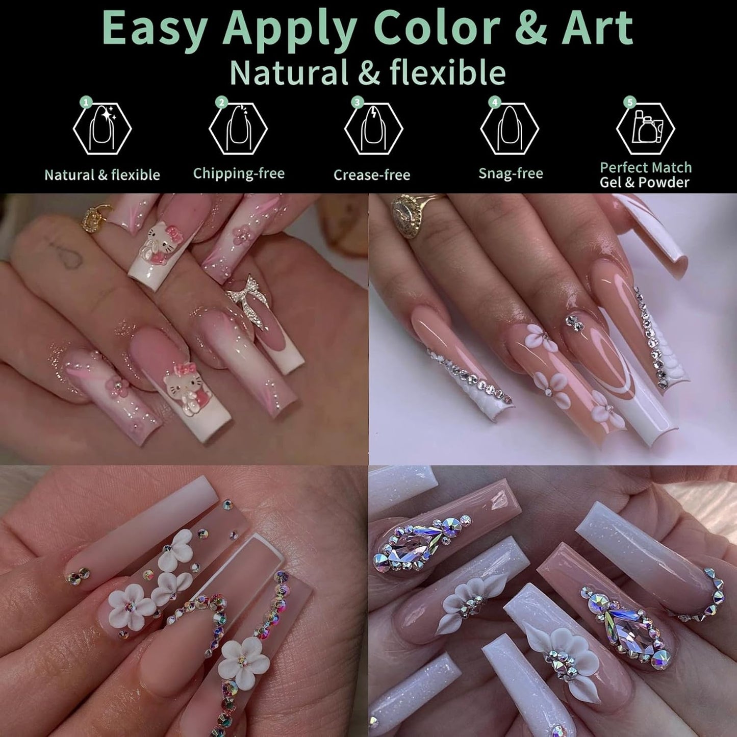 XXL Long Square Nail Tips, 120pcs Acrylic Fake Nails Gel Nail Tips Soft, Full Cover Pre-Shaped Matte Clear Press on Nails for Extension, Diy at Home Manicure 12 Sizes-Velvo Beauty