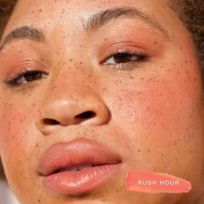 Tower 28 Beauty BeachPlease Cream Blush for Cheeks and Lips - Multi-Purpose Lip and Cheek Tint in Sun-Kissed Peach Blush - for Sensitive Skin – Color RUSH HOUR, Luminous Finish-Velvo Beauty