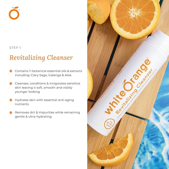 White Orange Full System 3 Step Skincare Routine Premium Anti-Aging Regimen Bundle For Healthy Glowing Skin - Revitalizing Cleanser, Advanced Vitamin C Serum & Universal Tinted Moisturizer with SPF 44-Velvo Beauty