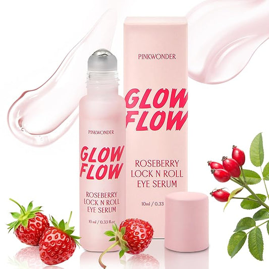 Glow flow roseberry lock n roll Eye serum (0.33fl. oz.) | Anti-Aging Eye Care, Collagen Boosting-Velvo Beauty
