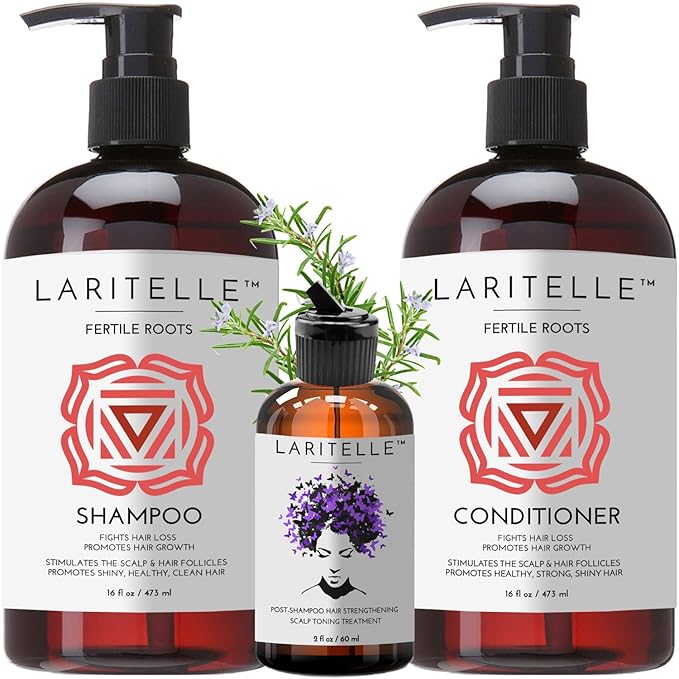 Organic Hair Care Set Fertile Roots | Fortifying, Strengthening & Rejuvenating | Prevents Hair Thinning and Shedding, Promotes New Hair Growth | Ayurvedic Herbs, Lavender, Ginger, Rosemary-Velvo Beauty