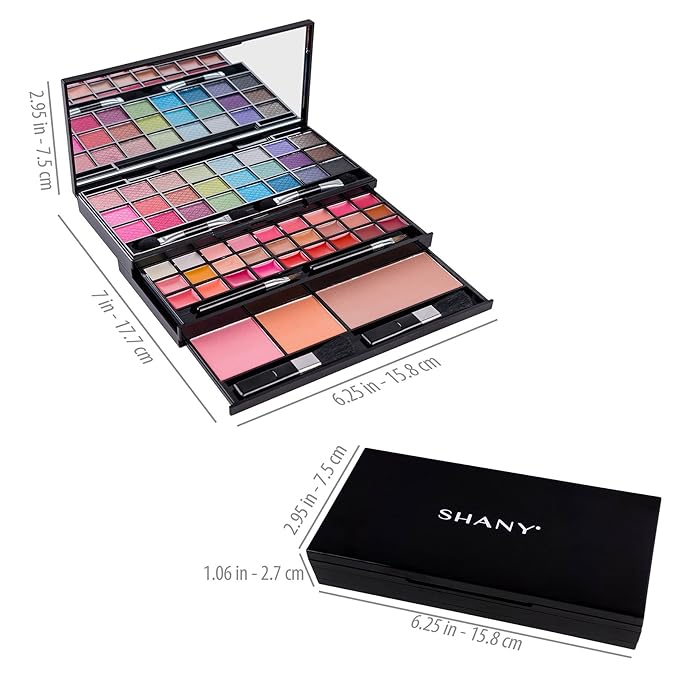 SHANY Classy & Sassy All-in-One Makeup Kit Makeup Set with Cosmetics Mirror, Makeup Applicators, 24 Eye Shadows Colors, 18 Lipstick Lip Glosses, 2 Blushes, and 1 Bronzer - Premium Giftable Packaging-Velvo Beauty