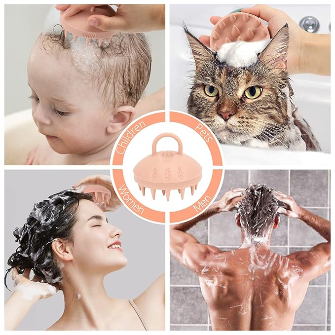 BTYMS Silicone Scalp Massager Hair Scrubber Shampoo Brush Exfoliating Hair Wash Cleansing Dandruff Brush for Shower-Velvo Beauty