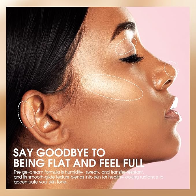 URQT Highly Pigmented Liquid Contour Highlighter - Built-in Sponge Tip Sculpted Complexion Wand Contour Natural Weightless Buildable Highlighters Contour Contouring Bronzer (#03 LIQUID GOLD)-Velvo Beauty