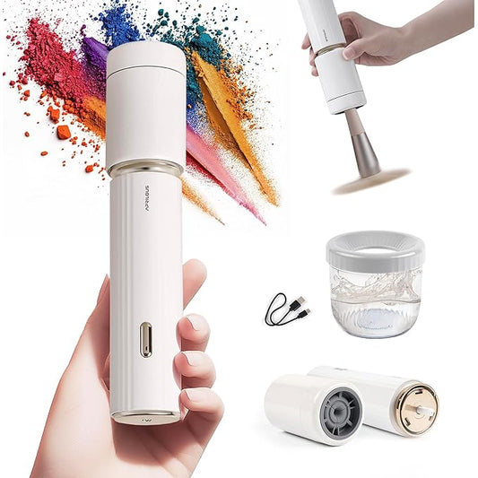 Electric Makeup Brush Cleaner & Dryer Machine, Upgraded Patented Universal Collar Fits 99% of Brush Shapes, Deep Clean & Quick Dry, Rechargeable & Portable for Travel & Home Use, Gift-Velvo Beauty