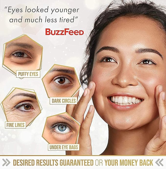 DERMORA 24K Gold Eye Mask Puffy Eyes and Dark Circles Treatments Look Less Tired-Velvo Beauty
