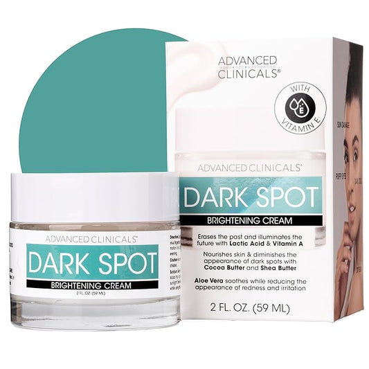 Advanced Clinicals Dark Spot Face Moisturizer | Lactic Acid Lotion For Face With Caffeine, Cocoa Butter, & Vitamin A | Brightening Cream Visibly Reduces Look Of Dark Spots & Uneven Skin Tone, 2 Fl Oz-Velvo Beauty