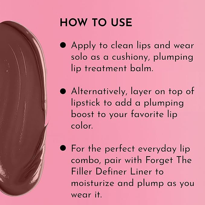 LAWLESS Forget the Filler Lip Plumping Line Smoothing Tinted Balm, Amaretto, Brown, 0.09 Ounce-Velvo Beauty