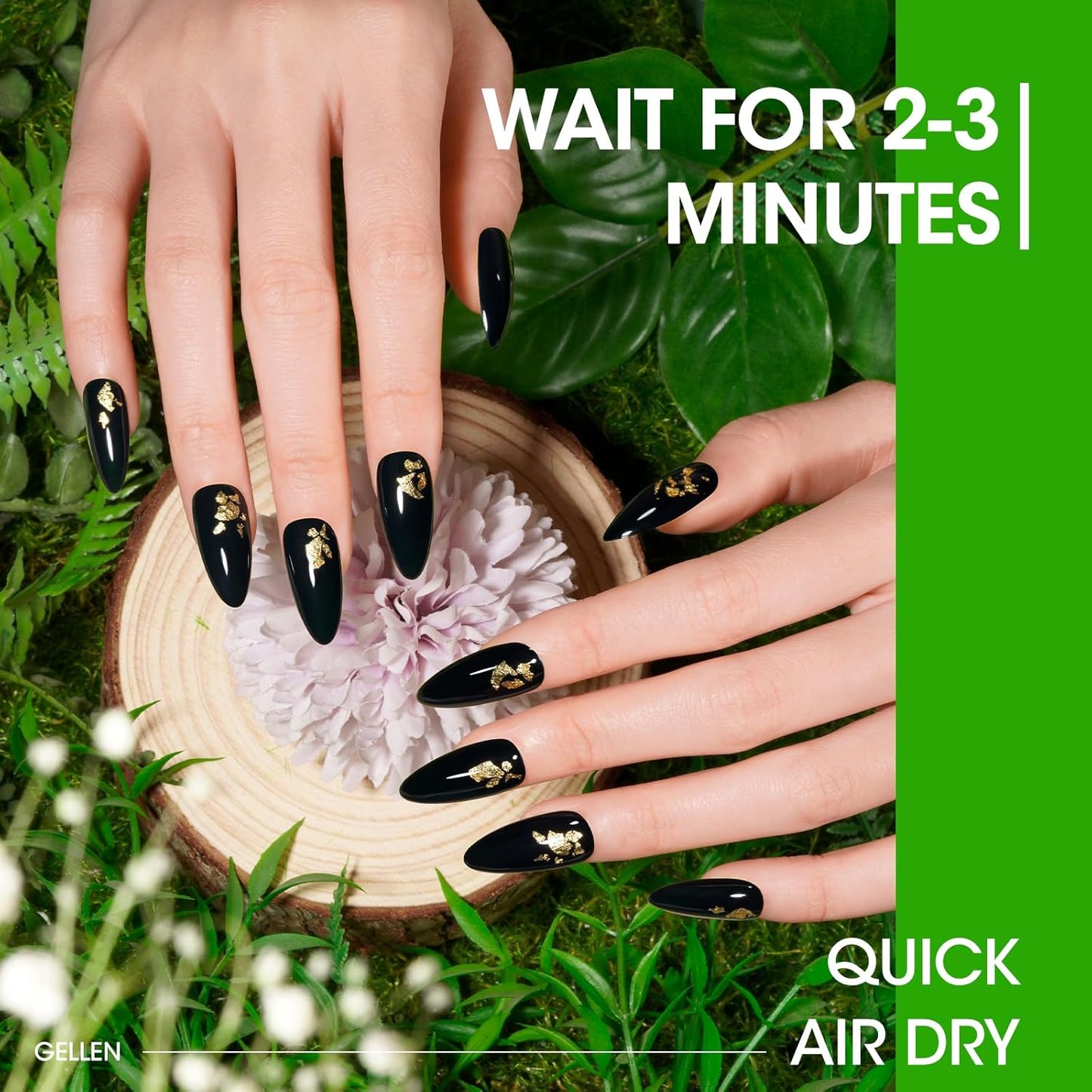 GELLEN Green Regular Nail Polish Non Gel, Fast Air Drying Full Size Green Nail Polish No UV Light Needed Spring Summer Dark Light Grass Forest Jungle 6 Colors Set for Women Manicure St. Patrick's Day-Velvo Beauty