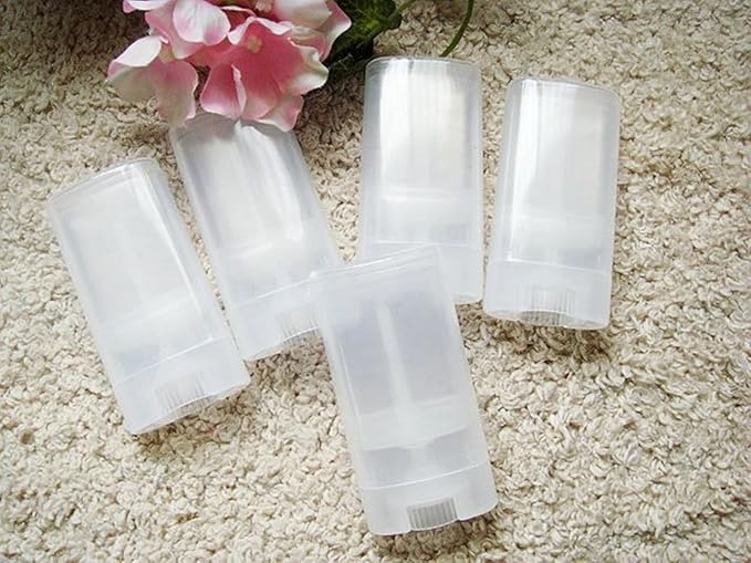 15ml Empty Oval Lip Balm Tubes Deodorant Containers Lip Balm Tubes Lip Gloss Container Holder With Caps Clear/White Pack of 6pcs (Transparent)-Velvo Beauty
