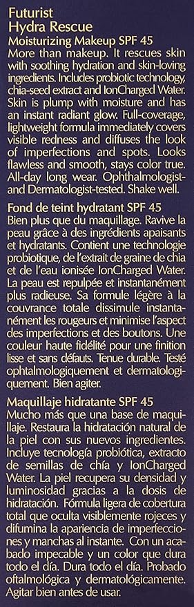 Estée Lauder Futurist Hydra Rescue Moisturizing Foundation SPF 45, 12 Hour Glow, 1.2 oz., 3C2 Pebble-Velvo Beauty