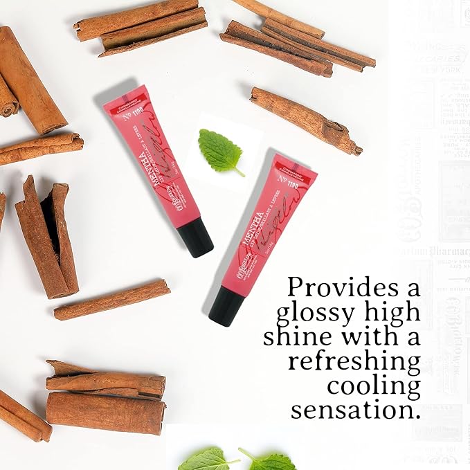 C.O. Bigelow Cinnamint Mentha Lip Shine Balm Tubes, Pack of 3 Bulk Lip Gloss with Cinnamon & Peppermint Oil, High Gloss Shine Finish, 0.5 oz-Velvo Beauty