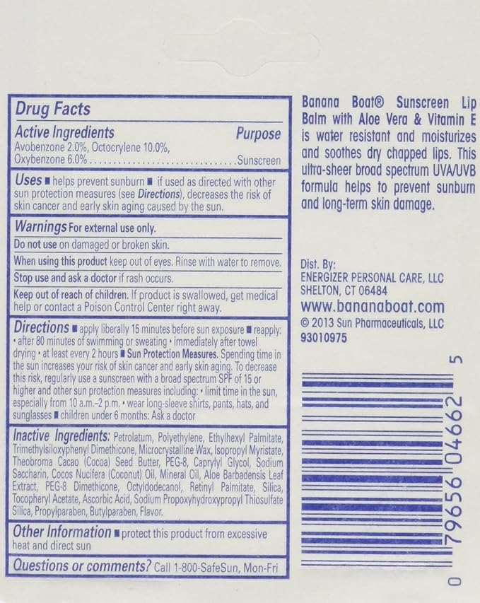 Aloe Vera Sunscreen Lip Balm with Vitamin E SPF 45 3-Pack-Velvo Beauty