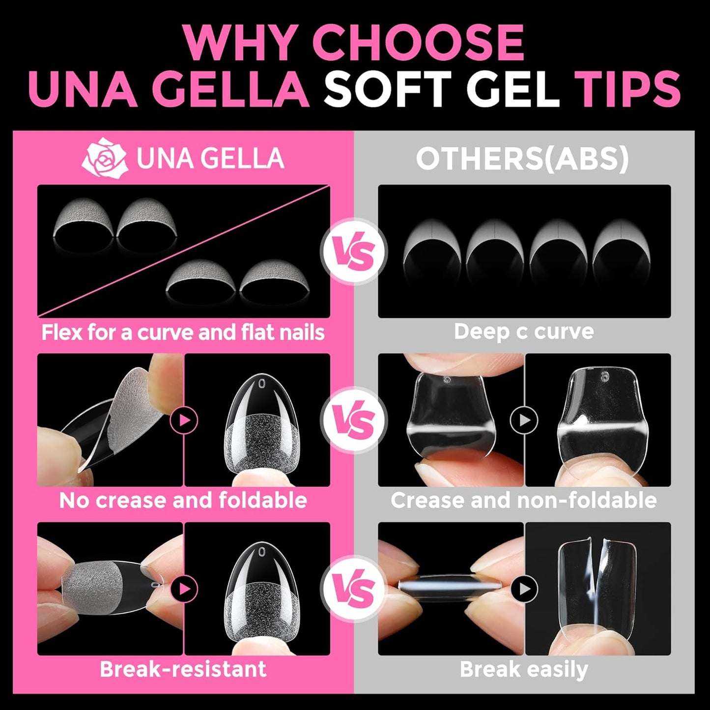 UNA GELLA Extra Short Almond Nail Tips Full Cover 216PCS Gel Nail Tips Short Almond Shaped Nails Tips Soft Gelly Gel Clear Fake Nails Tip for Acrylic Nail Tip Soak Off Home DIY Salon Nails 12 Sizes-Velvo Beauty