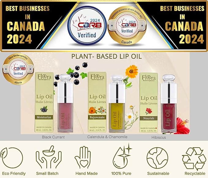 FLORA HIBISCUS LIP OIL | ORGANIC, PLANT-BASED | NOURISH | 10 ML | MADE IN CANADA-Velvo Beauty