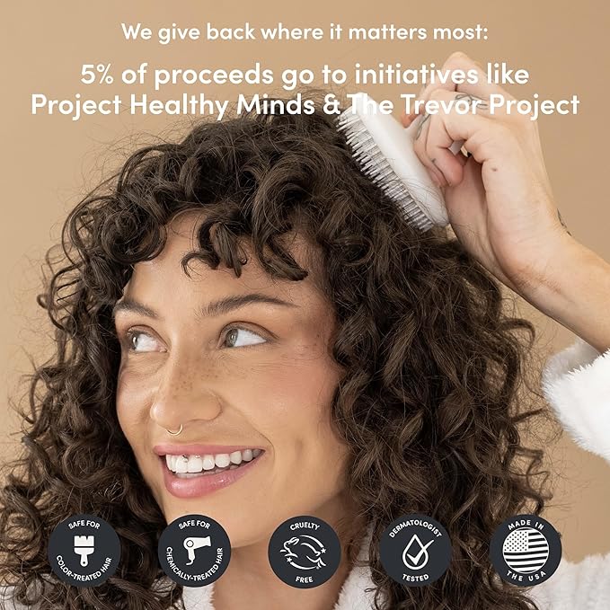 Jupiter Exfoliator Brush For Removing Dandruff & Build-Up - Detangling Scrubber For Wet or Dry Hair - Supports Circulation & Growth - For All Hair Types - Black-Velvo Beauty